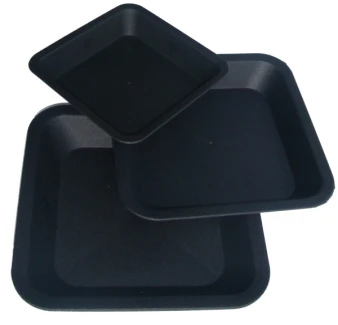 Square Saucer 36.5x36.5x3 Black | Diameter 36.5 cm